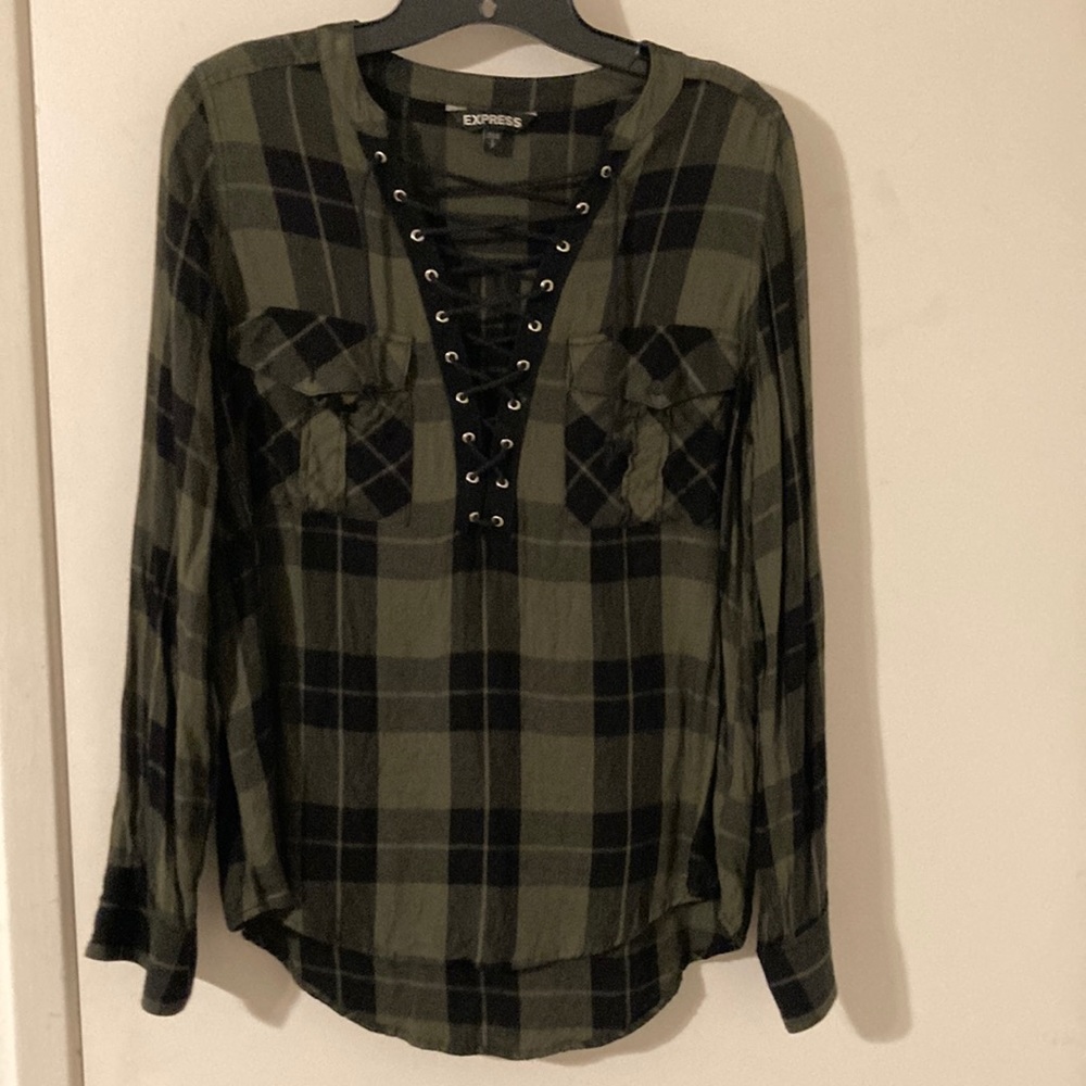 Lace up flannel
